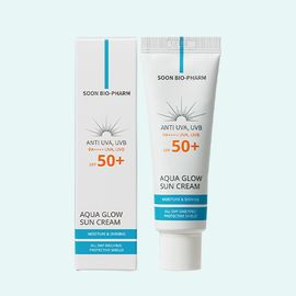 [Green Friends] Aqua Glow Sunscreen 50g Hybrid Sun Block Brightening Anti Wrinkle Natural Tone Up Cream _ Made in Korea